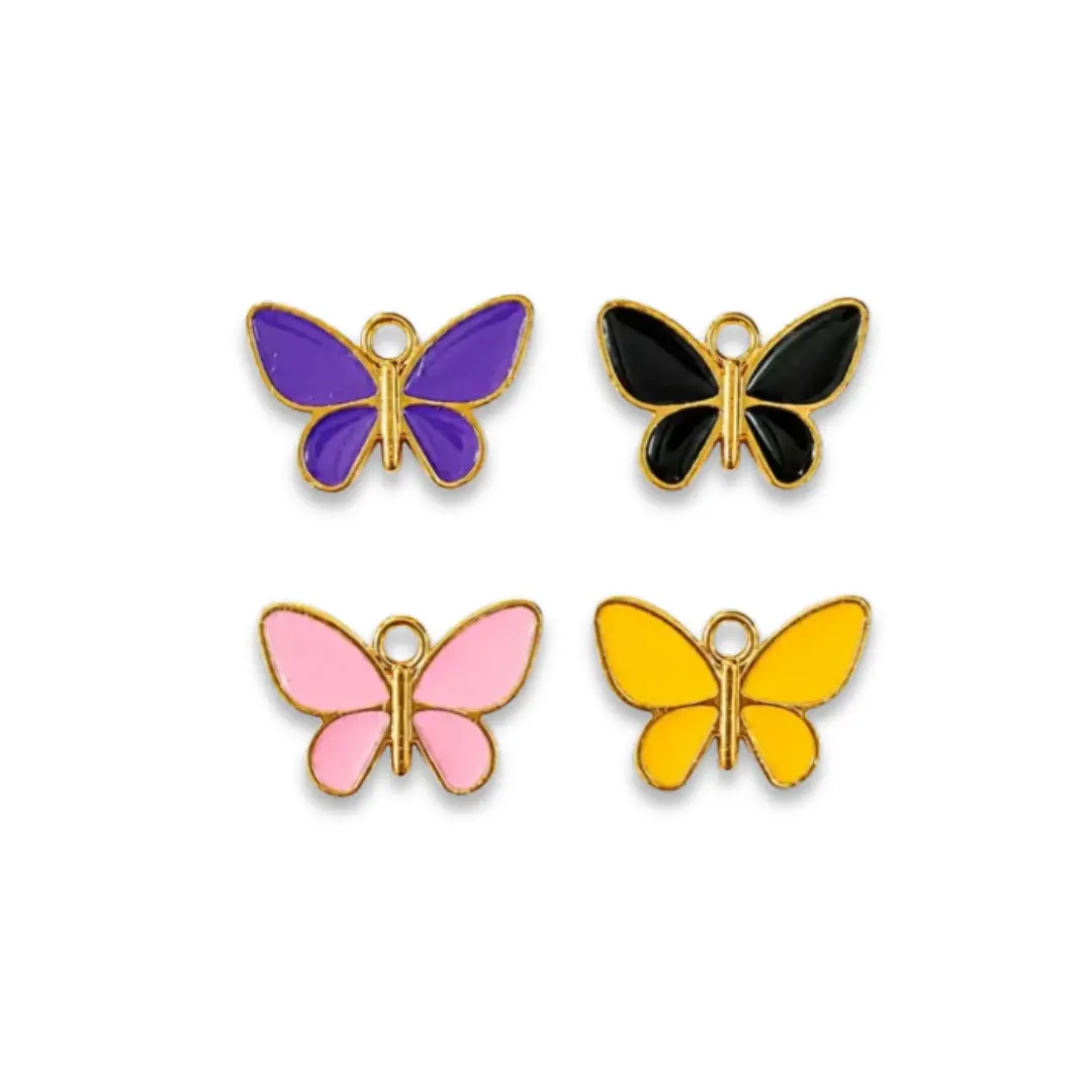 Butterfly Enamel Charms for Jewelry Making Set