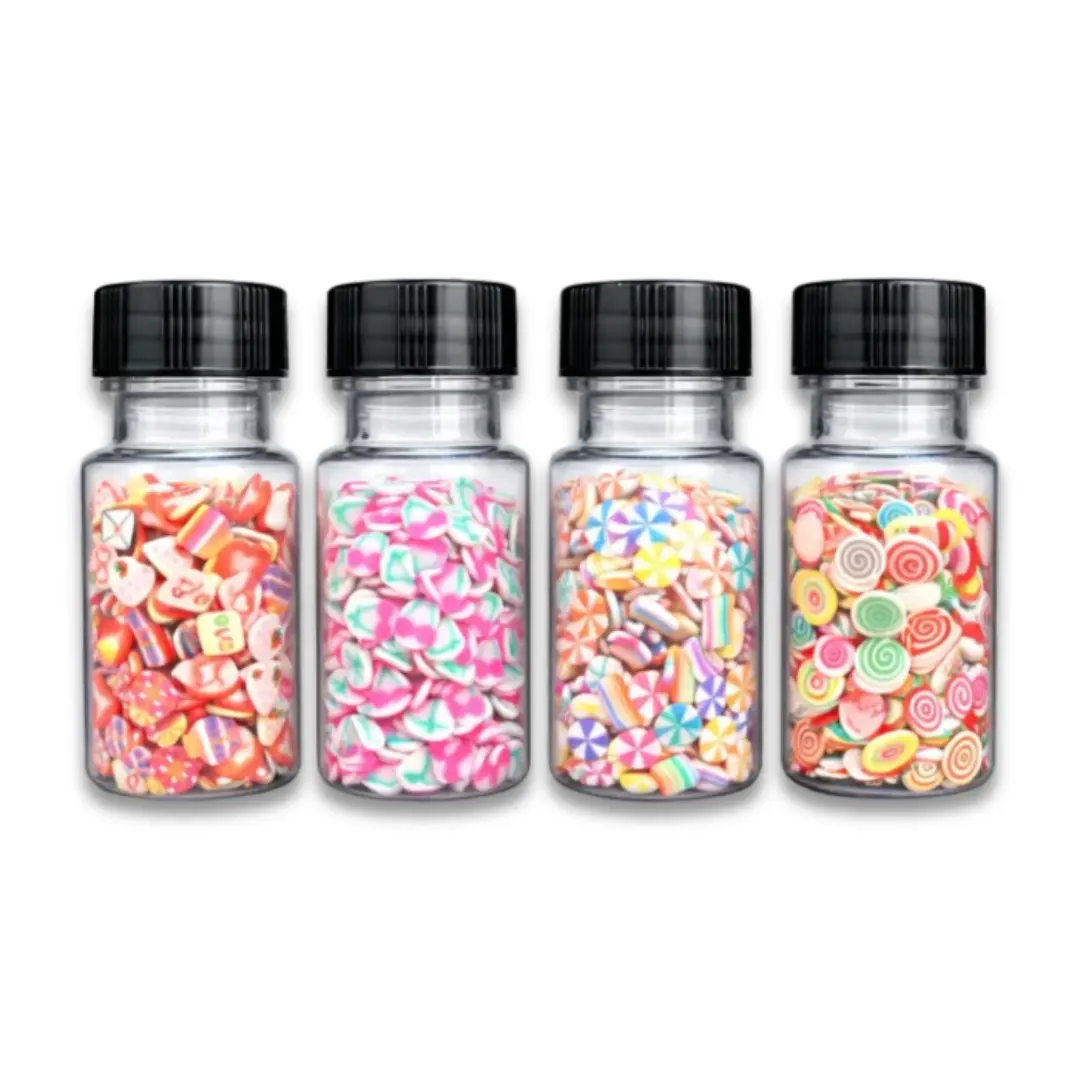 4 Jar Candy Polymer Clay Slices Set (MM50) – Colorful Sweet Designs for Resin Art & Nail Art – 10gm Each