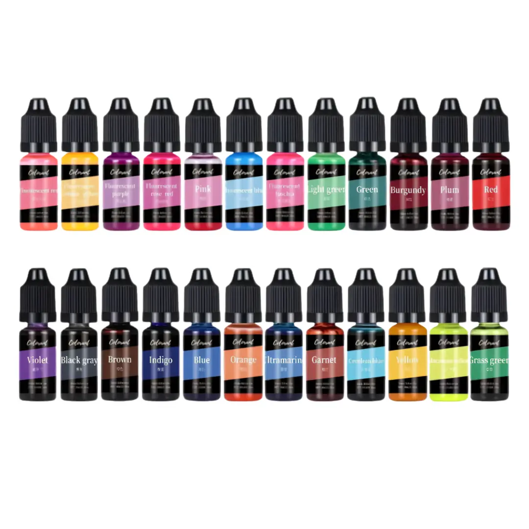 Set of 24 Liquid Colorants (10ml Each) for Soap & Candle Making
