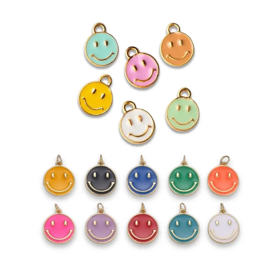 Round Smile Gold Jewellery Charms