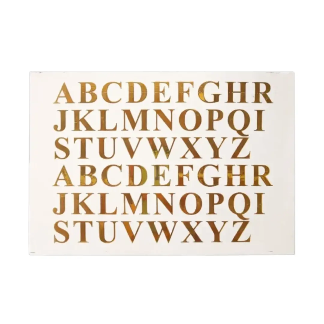 Capital Alphabet Embossed Sticker Sheet for Resin Art