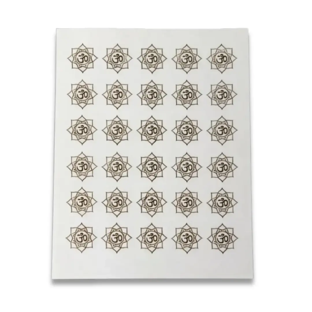 Om Embossed Gold Sticker Sheet – A5 for Resin Art & Spiritual Crafts