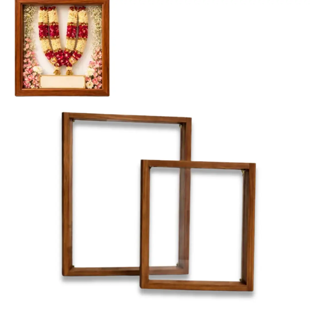 12 x 16 Inch Teak Wood Floating Frame with Acrylic Base for Resin