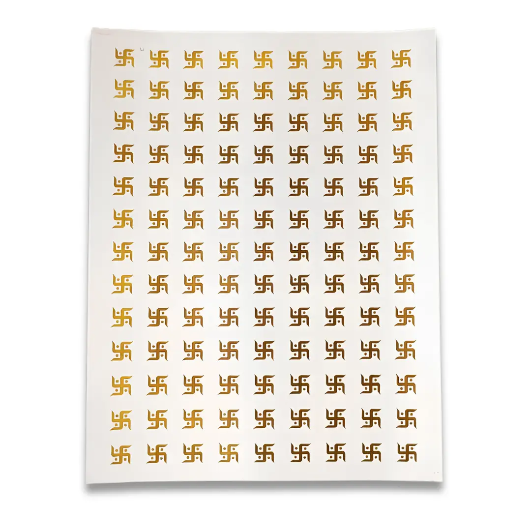 Swastik Embossed Gold Sticker – A4 Size Sheet for Resin Art