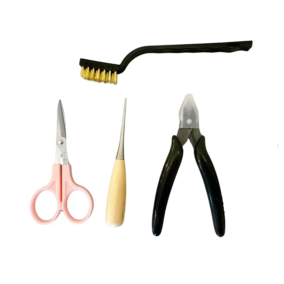 Pipe Cleaner Tool Kit – Brush, Needle & Scissors Set – Chenille Stem Flower Making Tools – DIY Craft Kit
