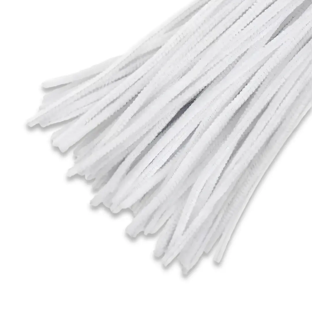 White Craft Pipe Cleaners – Pack of 50