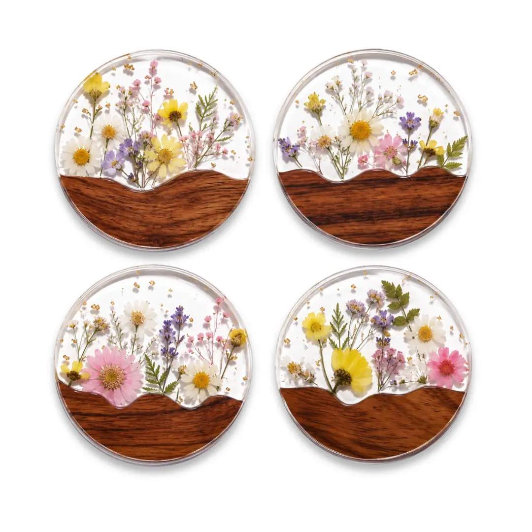 Resin Art Flower Coasters