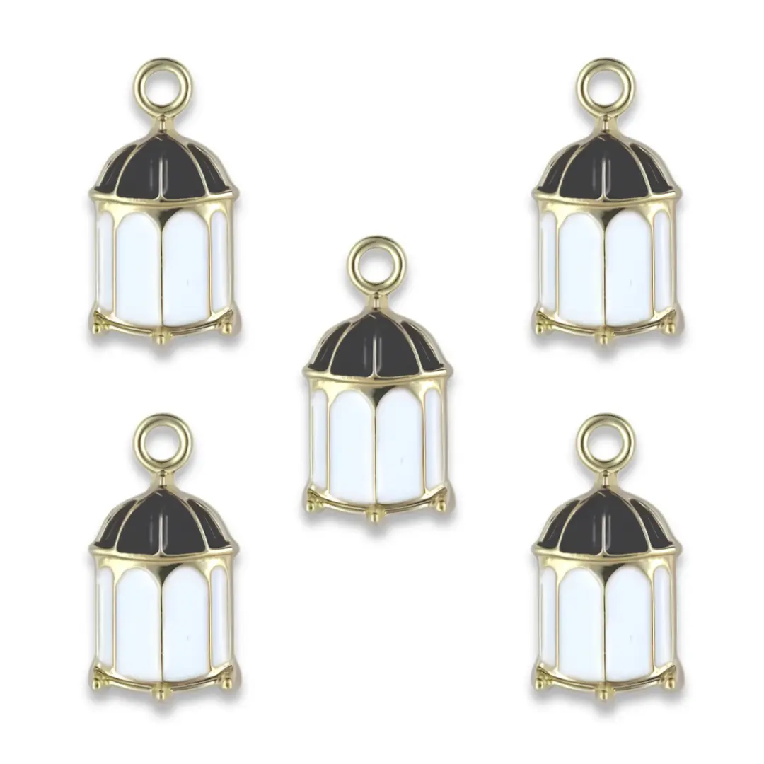 Bird Cage Enamel Pendant Charms