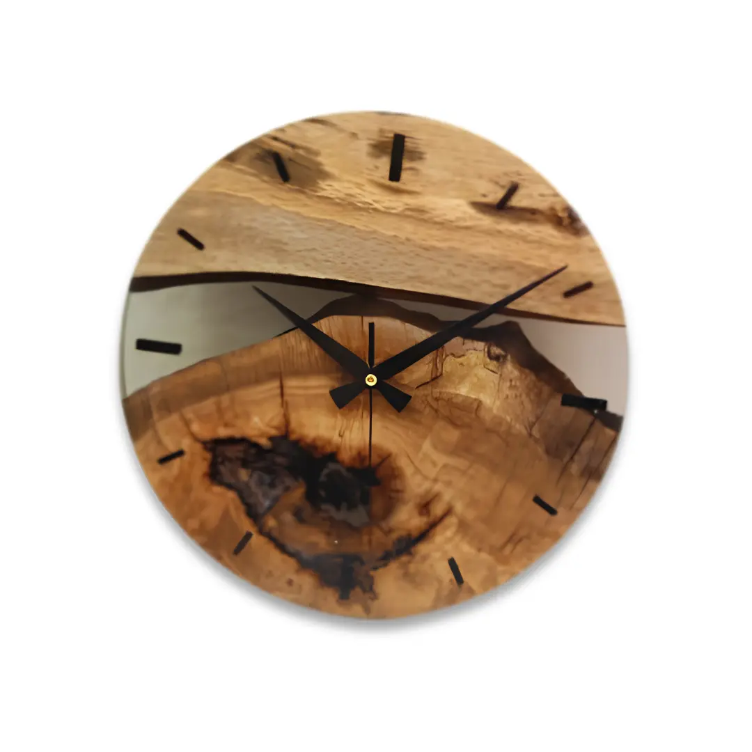 Black Walnut Resin Wall Clock