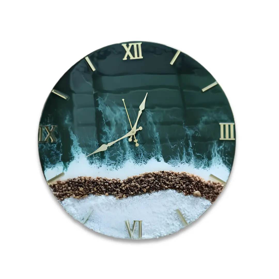 Black Walnut Resin Wall Clock