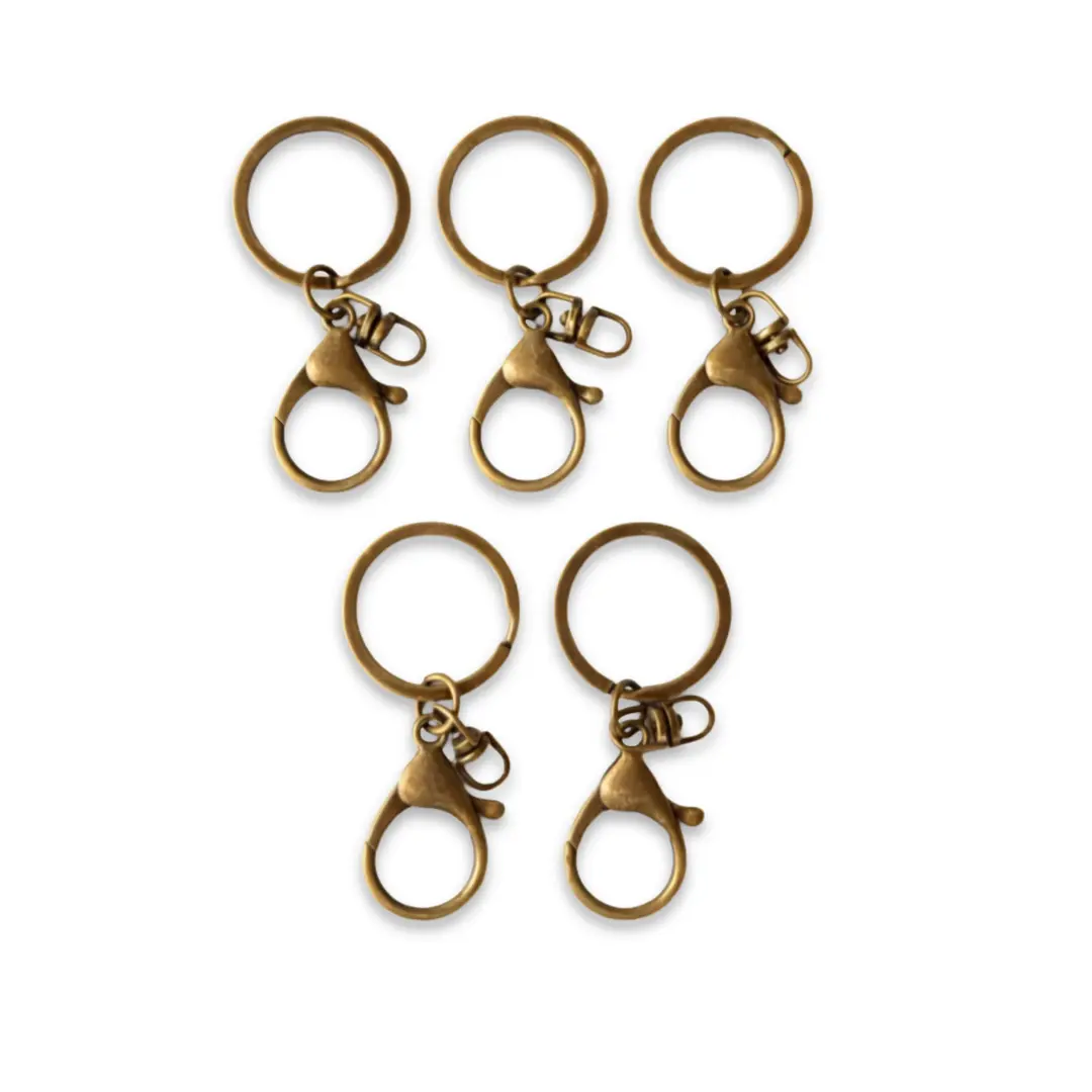 Lobster Key Chain Hooks Set of 5 for Resin Art Antique Bronze Metal