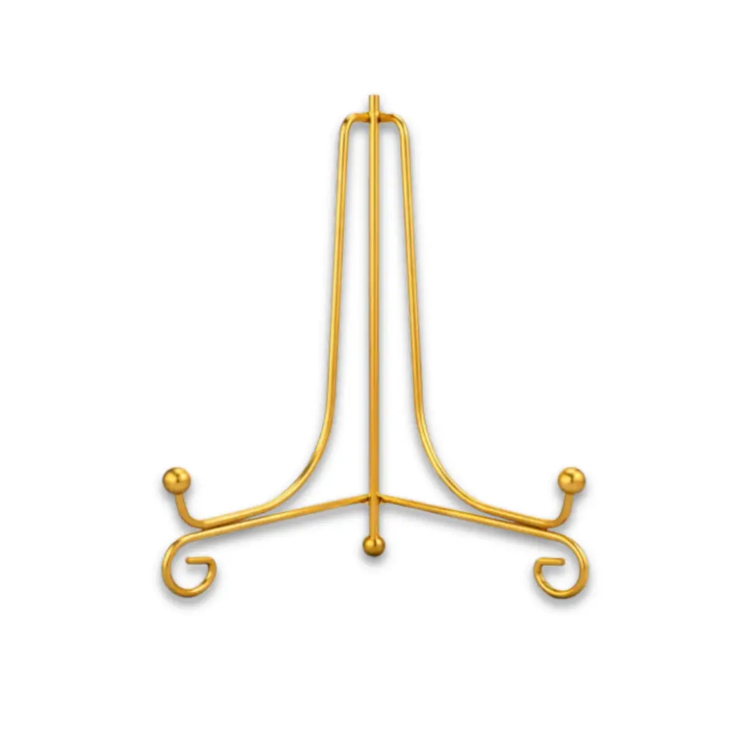 10 Inch Gold Metal Folding Stand for Display – Adjustable Stand for Resin Art Frames, Plates & Crafts