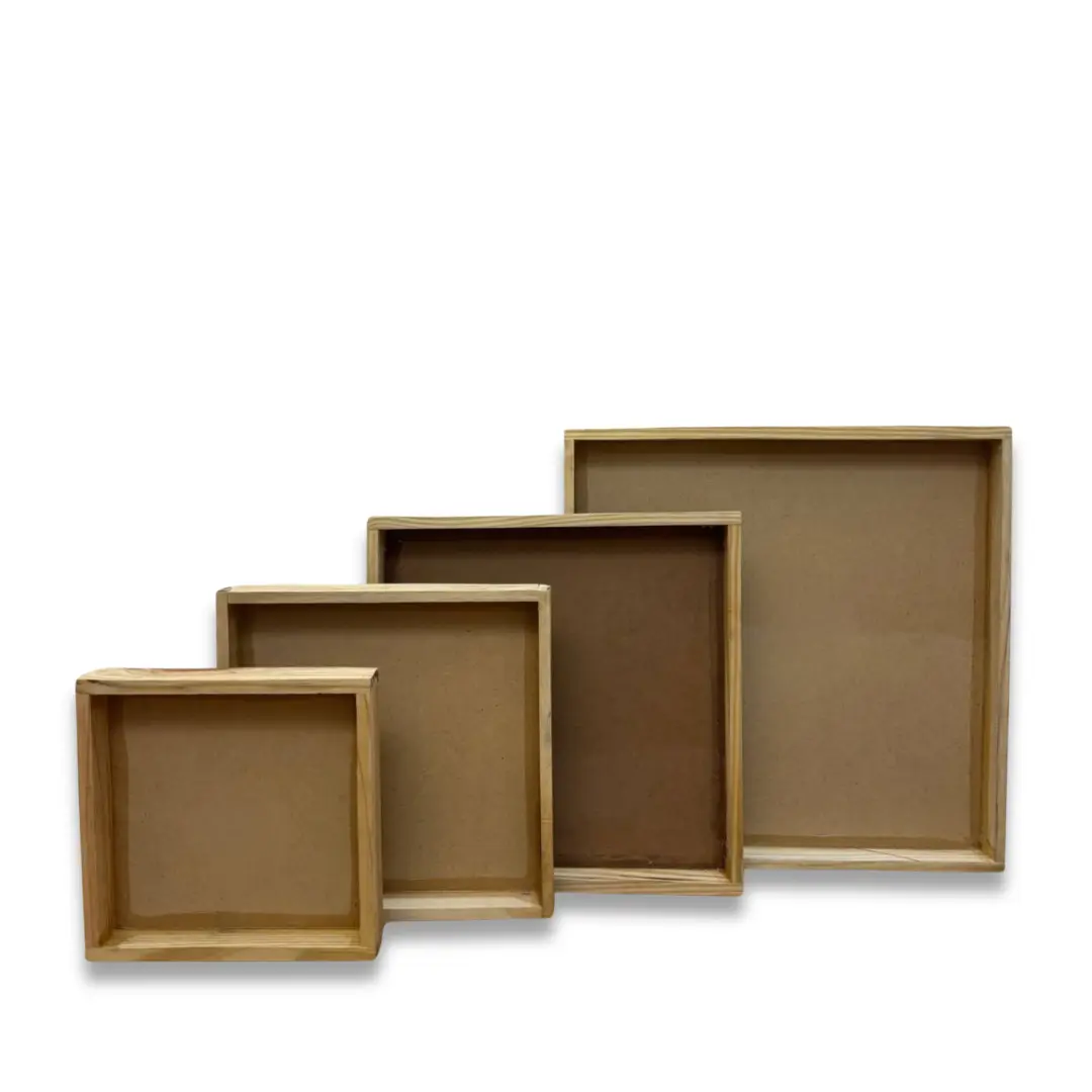 8 x 8 Inch Pine Wood Floating Frame with Acrylic Base for Resin Art – Wooden Floating Varmala