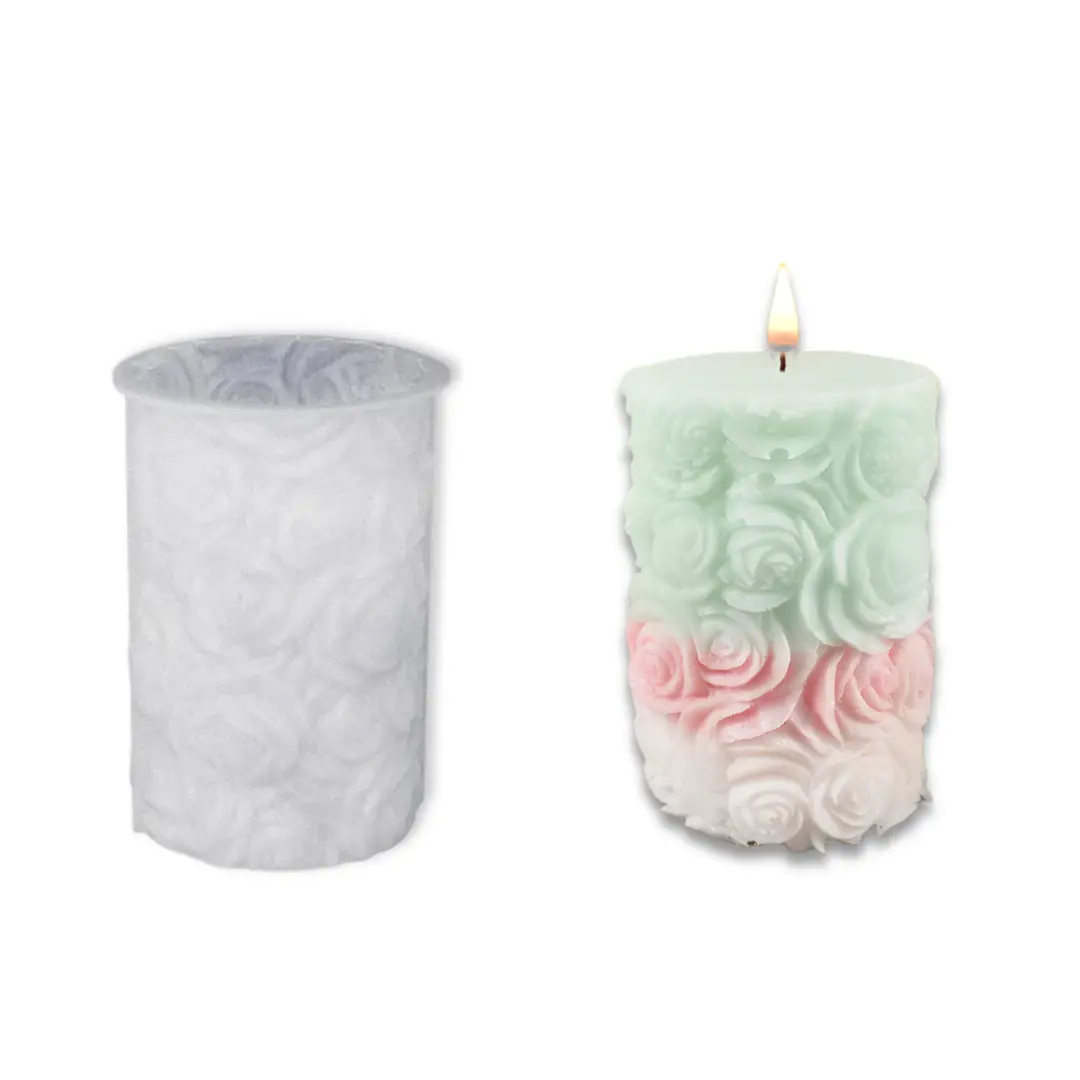 3D Rose Pillar Candle Mould